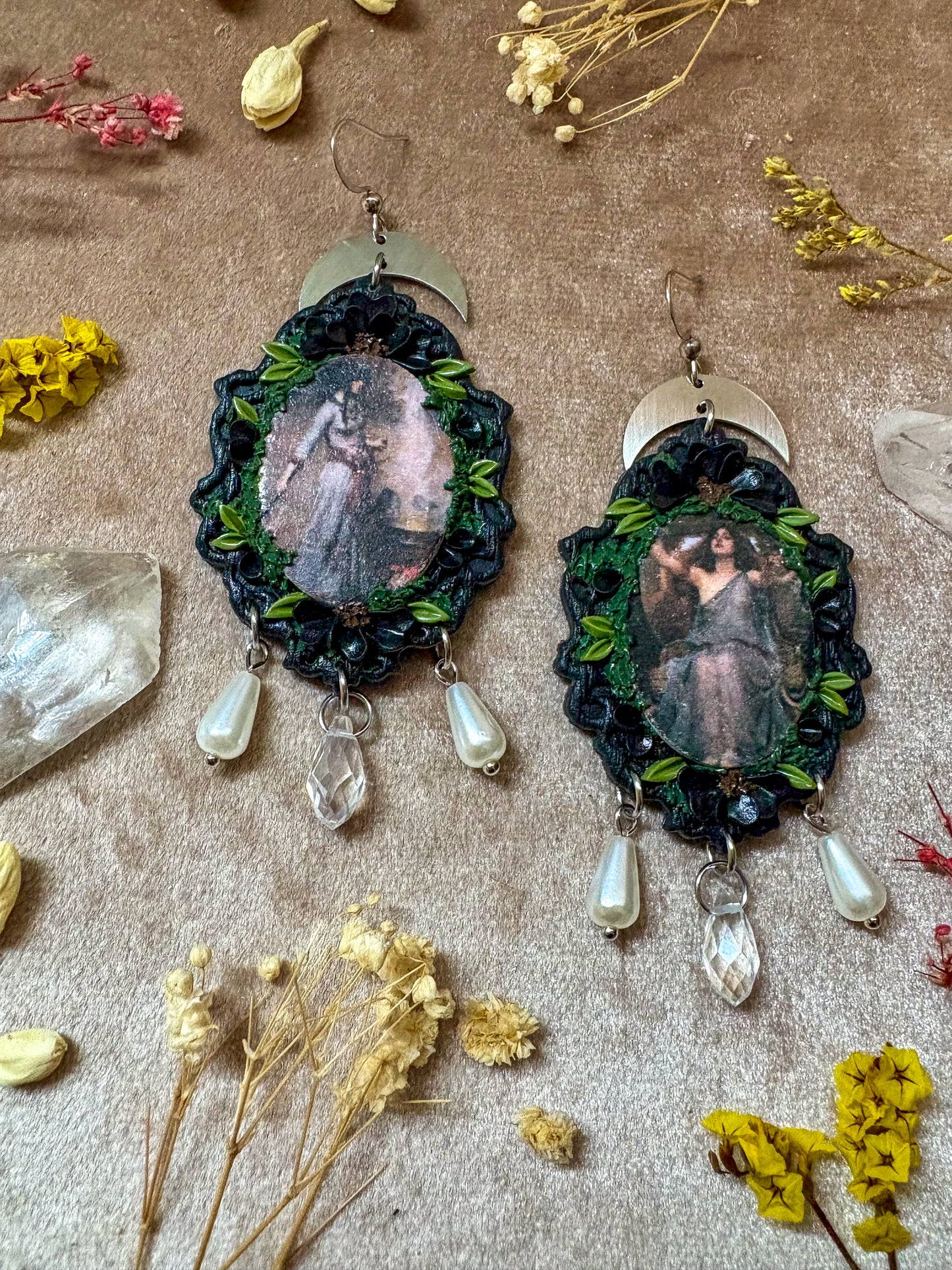 Waterhouses's "Circe Offering the Cup to Ulysses" and "The Magic Circle" Painting Earrings