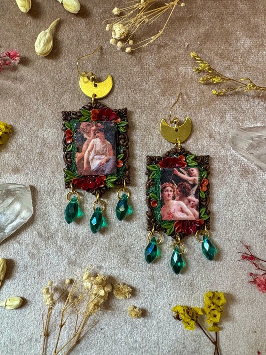 Ladies and Angels Frame Earrings