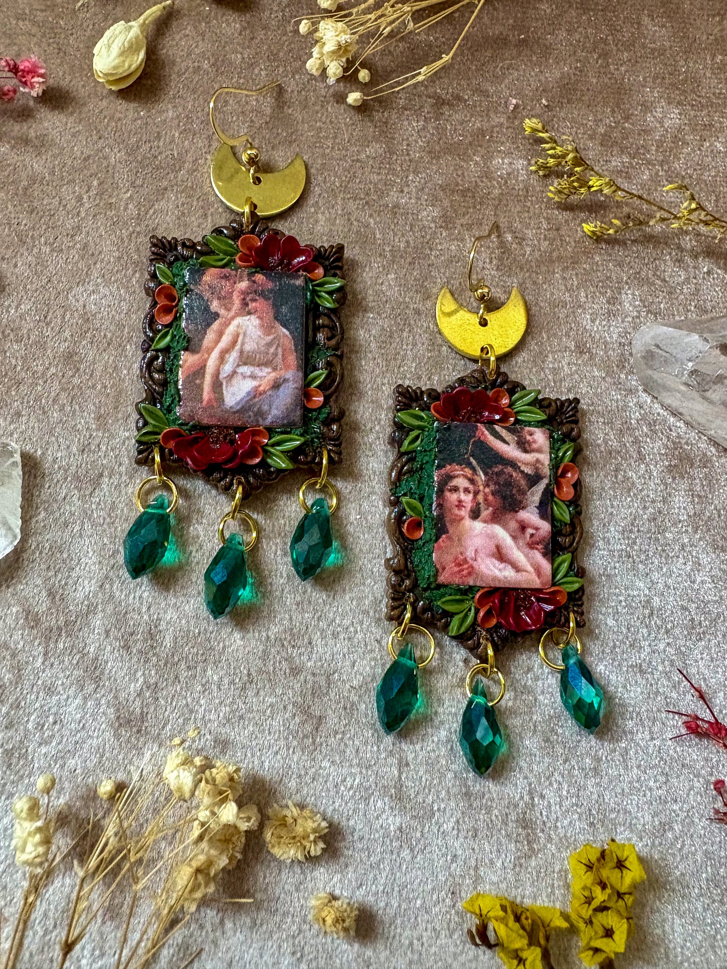 Ladies and Angels Frame Earrings
