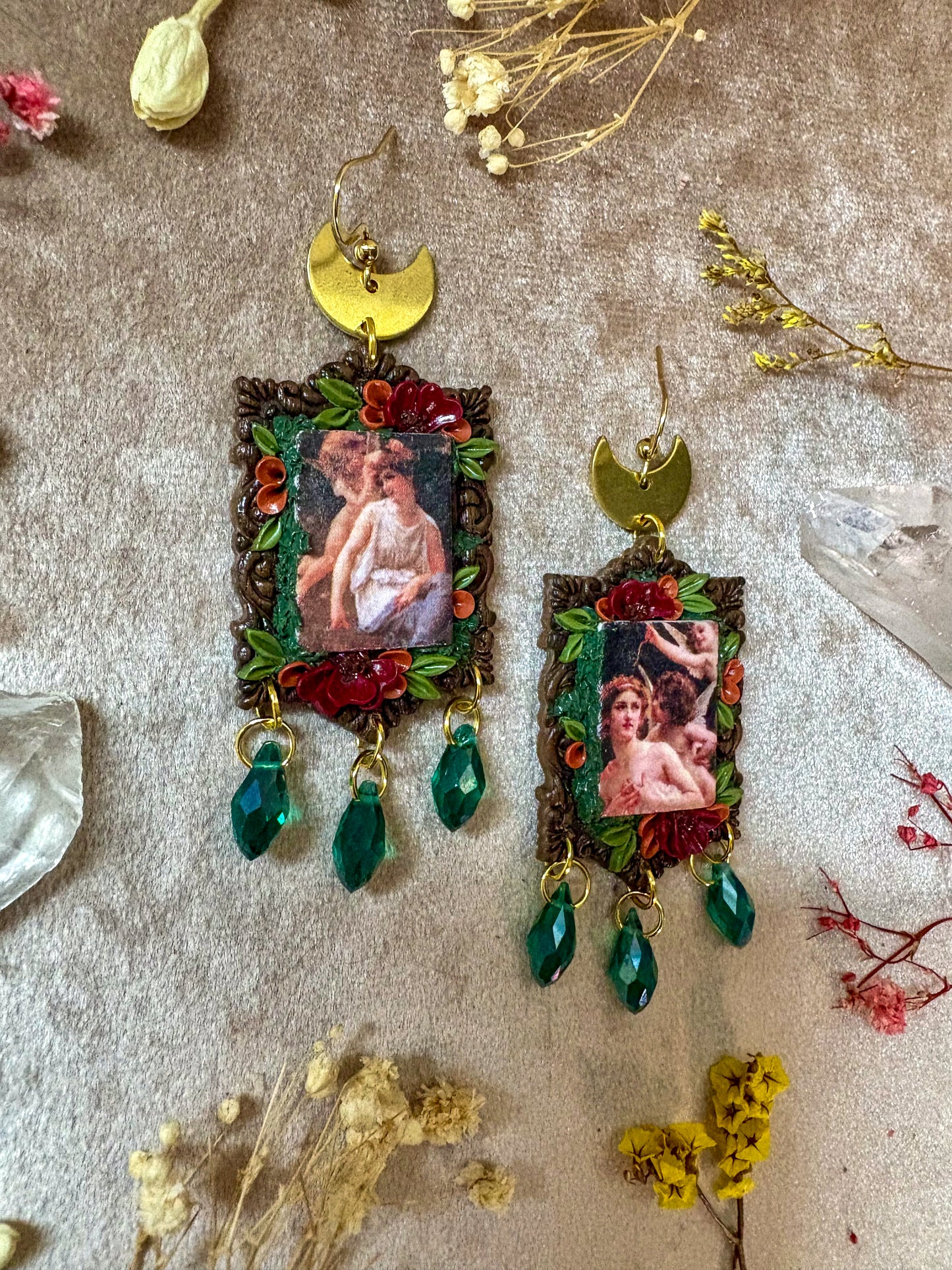 Ladies and Angels Frame Earrings