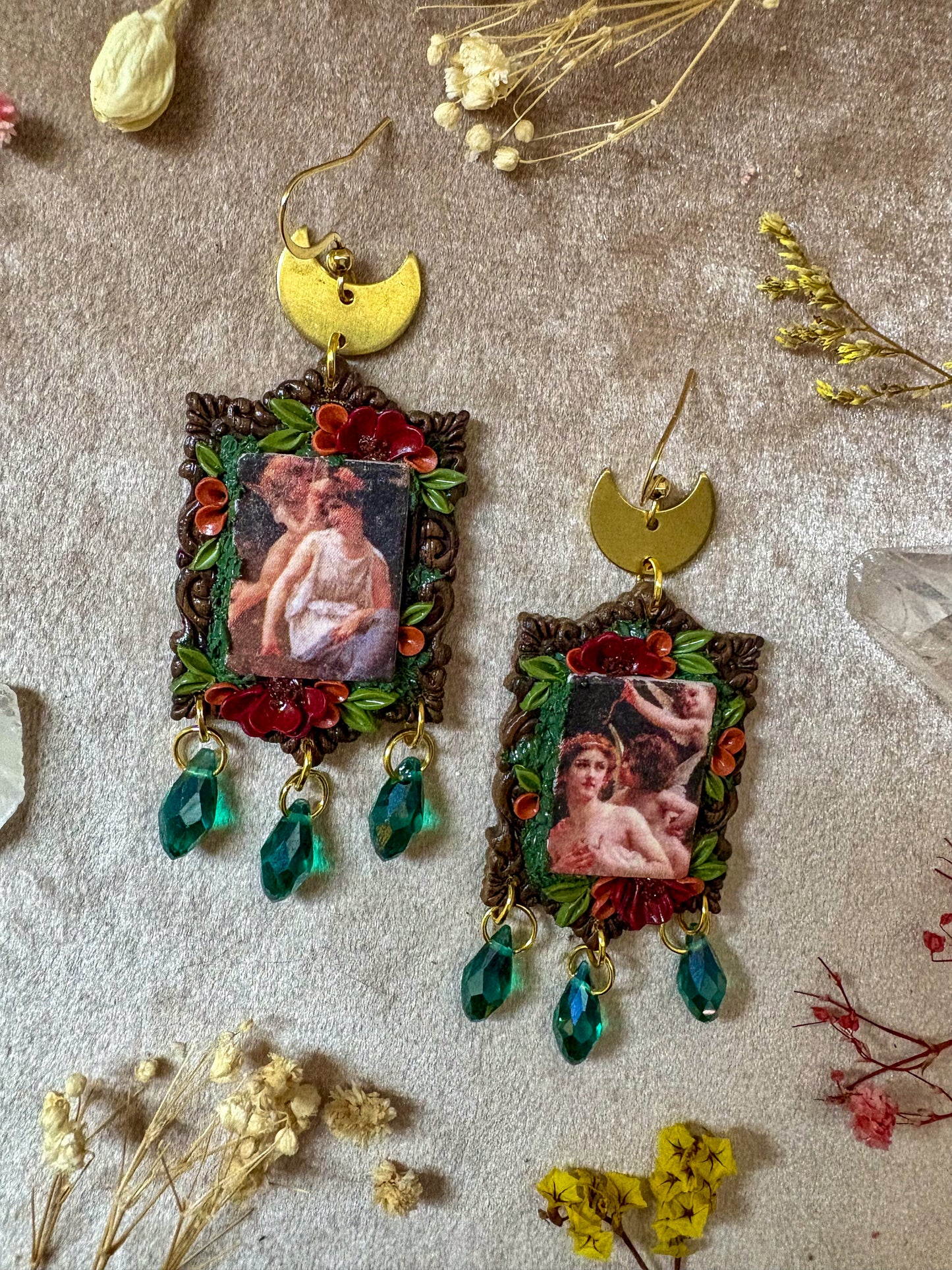 Ladies and Angels Frame Earrings