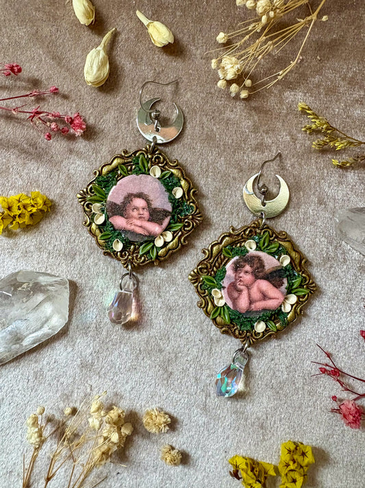 Cherub Angel Classic Frame Earrings