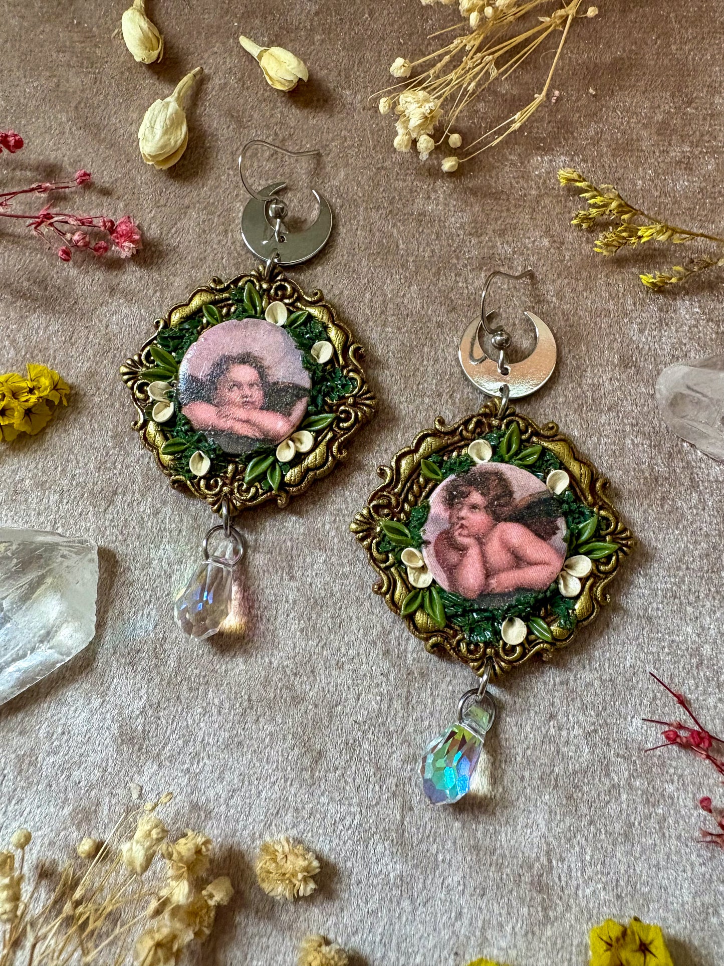 Cherub Angel Classic Frame Earrings
