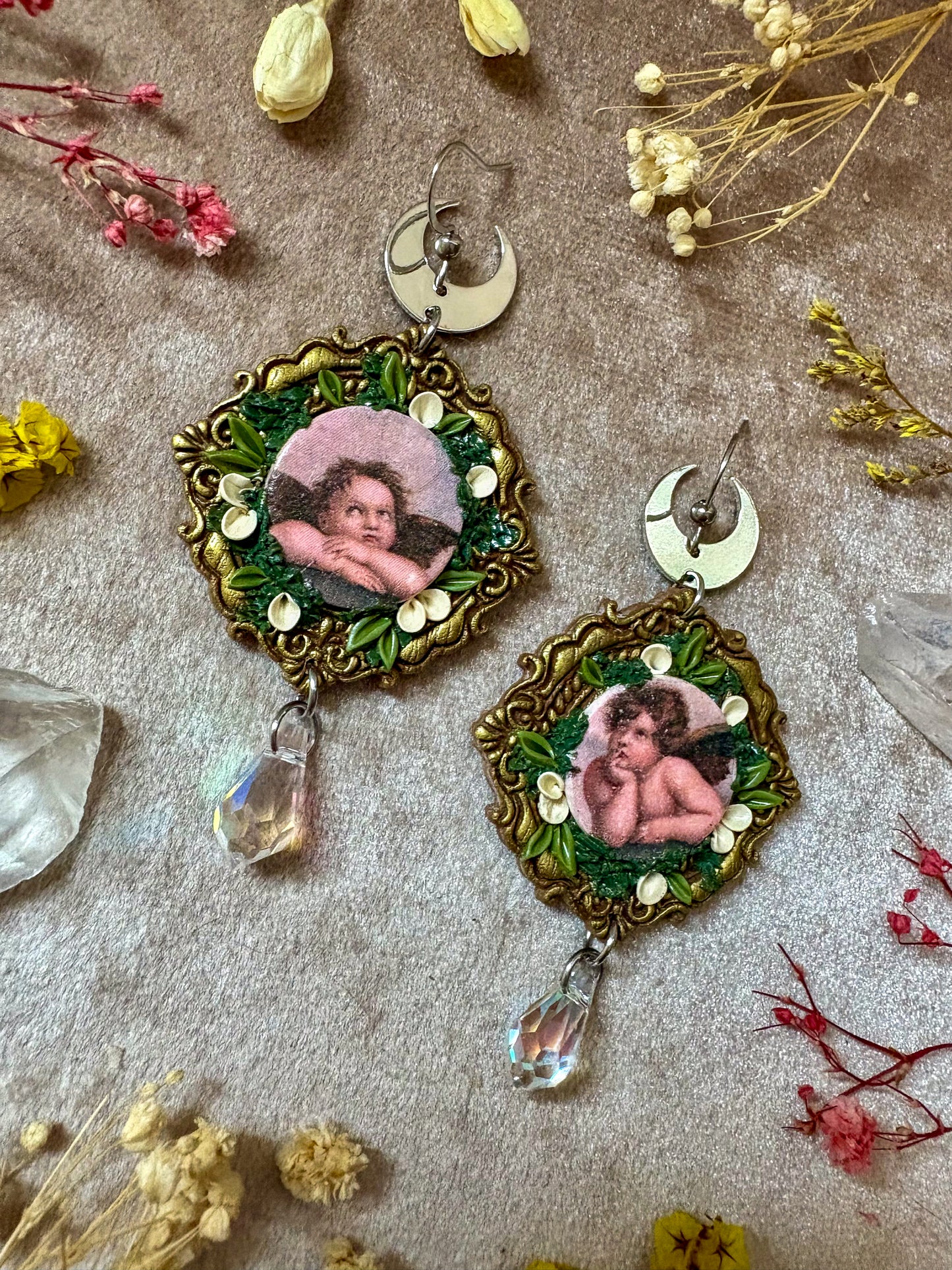 Cherub Angel Classic Frame Earrings