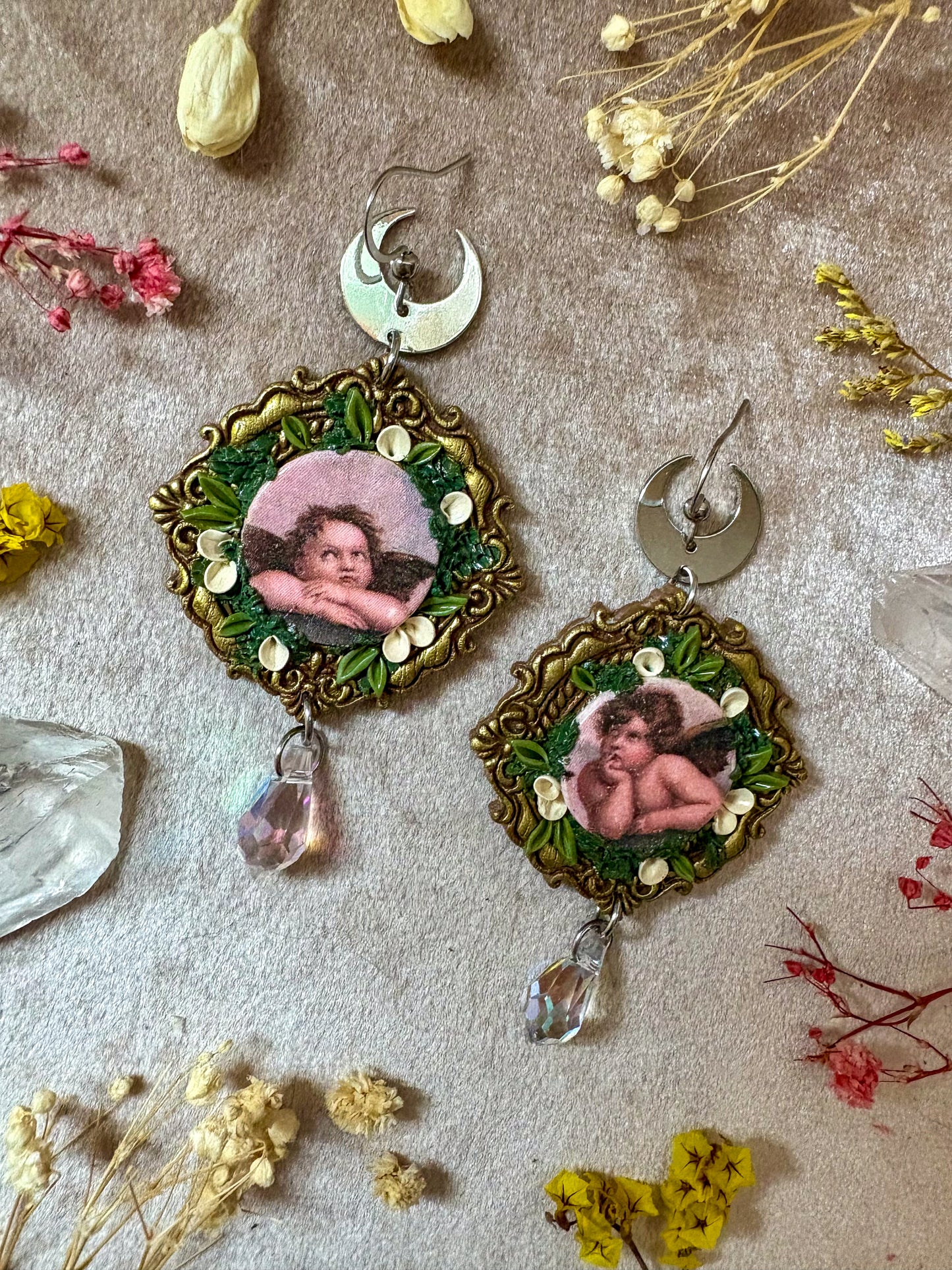 Cherub Angel Classic Frame Earrings