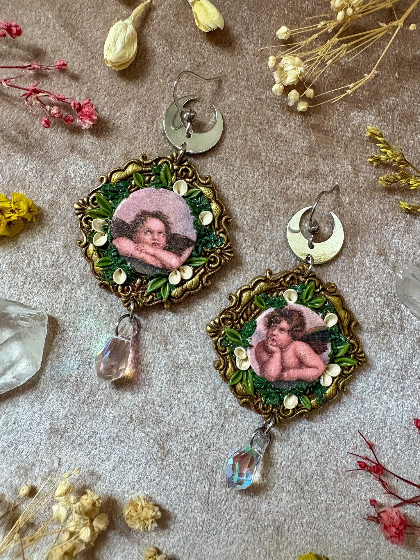 Cherub Angel Classic Frame Earrings