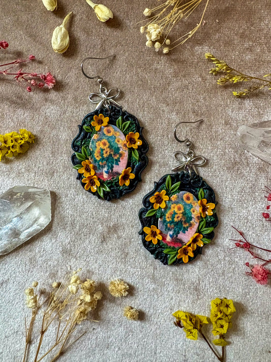 Monet's "Bouquet of Sunflowers" Painting Earrings