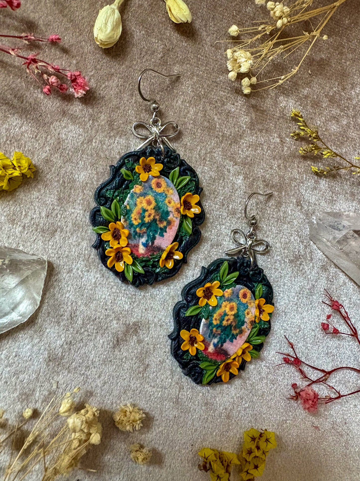Monet's "Bouquet of Sunflowers" Painting Earrings