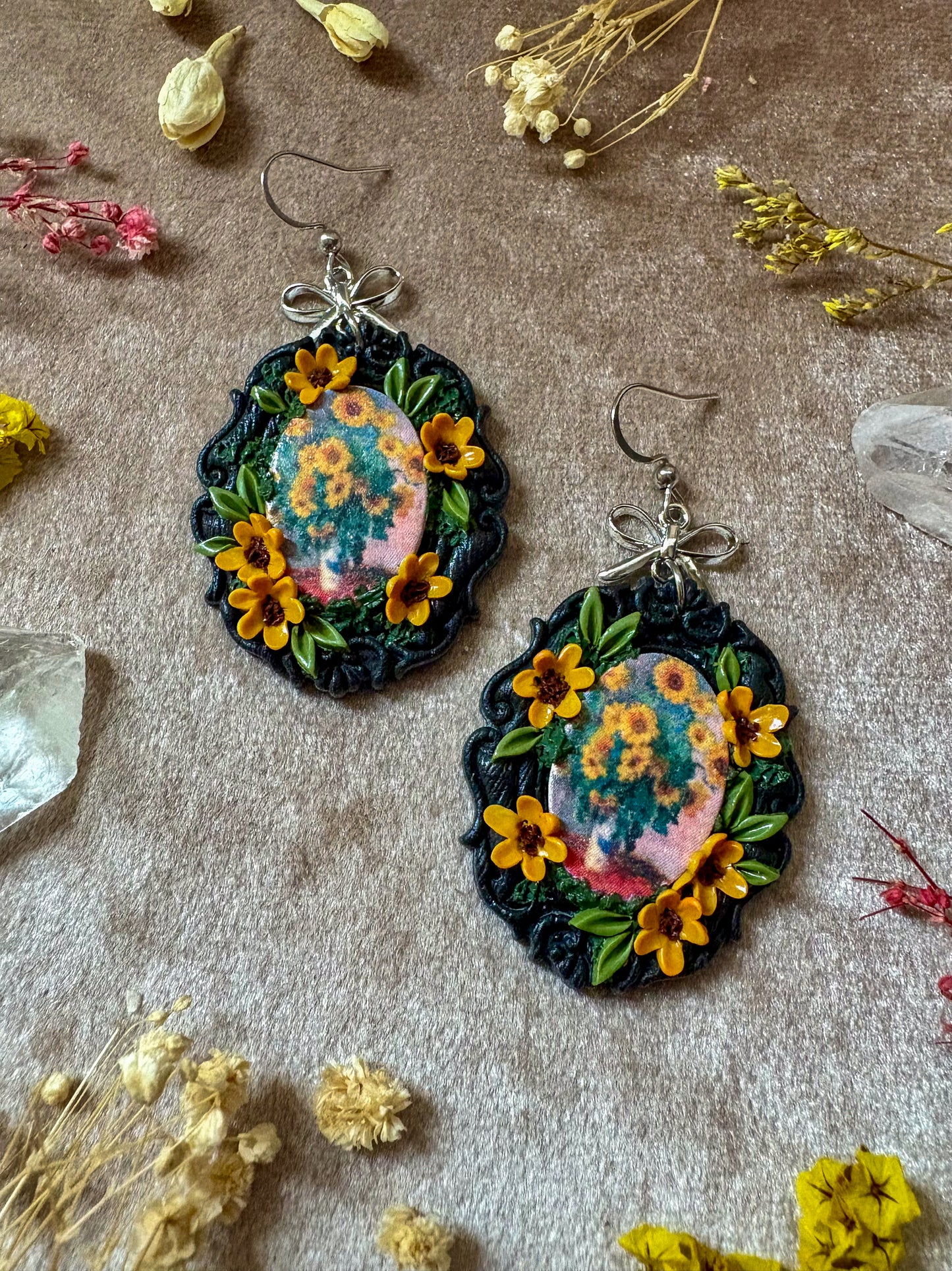 Monet's "Bouquet of Sunflowers" Painting Earrings