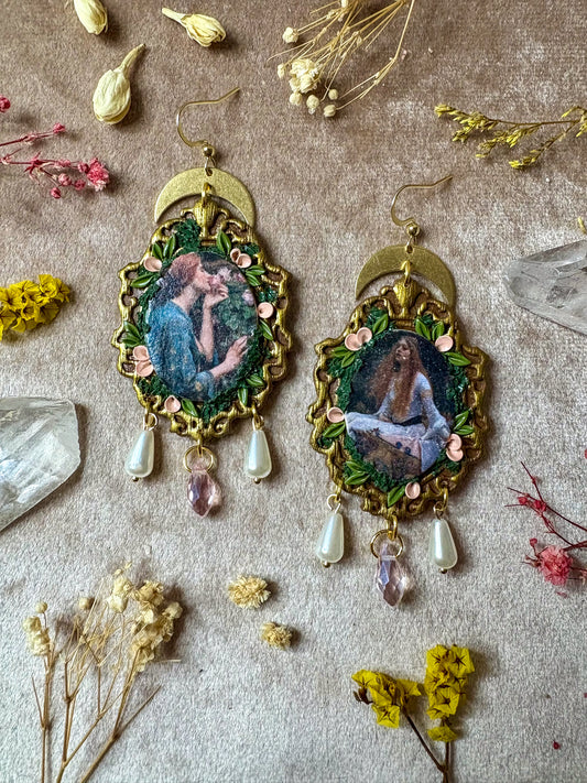 Waterhouse's "Soul of the Rose" and "Lady of the Shallot"  Painting Earrings