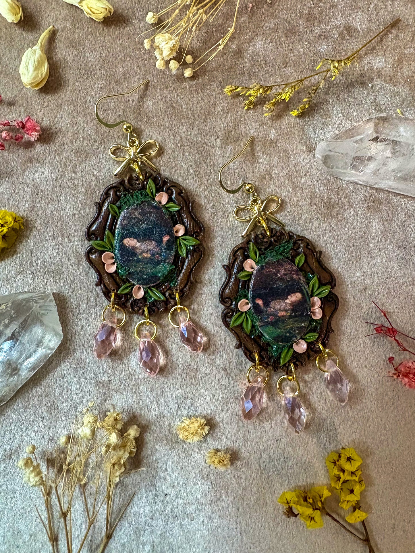 Millais' "Ophelia" Oval Painting Earrings