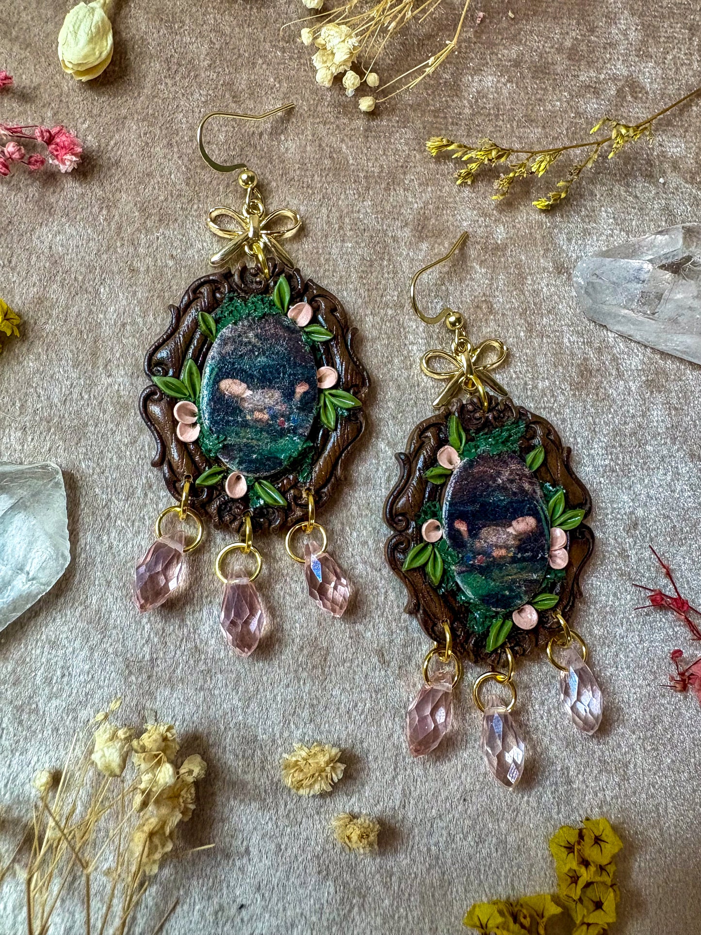 Millais' "Ophelia" Oval Painting Earrings