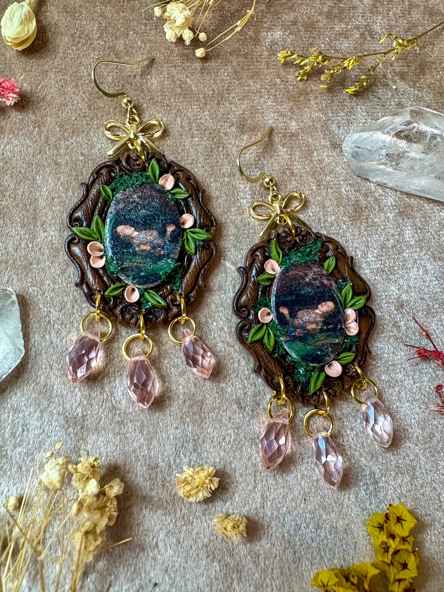 Millais' "Ophelia" Oval Painting Earrings