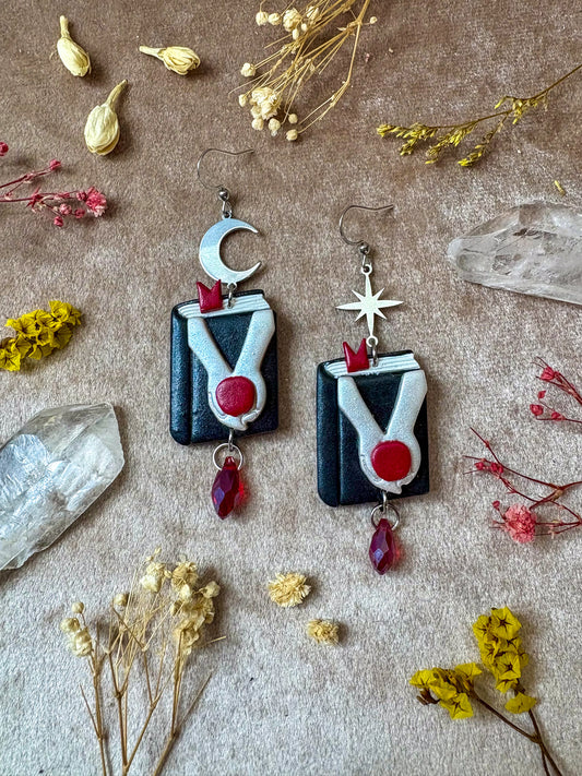 Sparkly Vampire Book Earrings