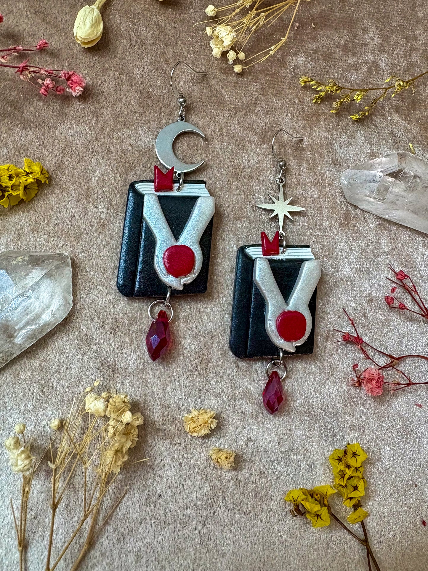 Sparkly Vampire Book Earrings