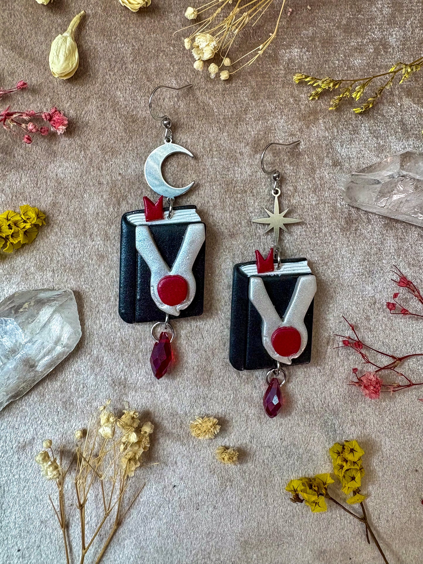 Sparkly Vampire Book Earrings