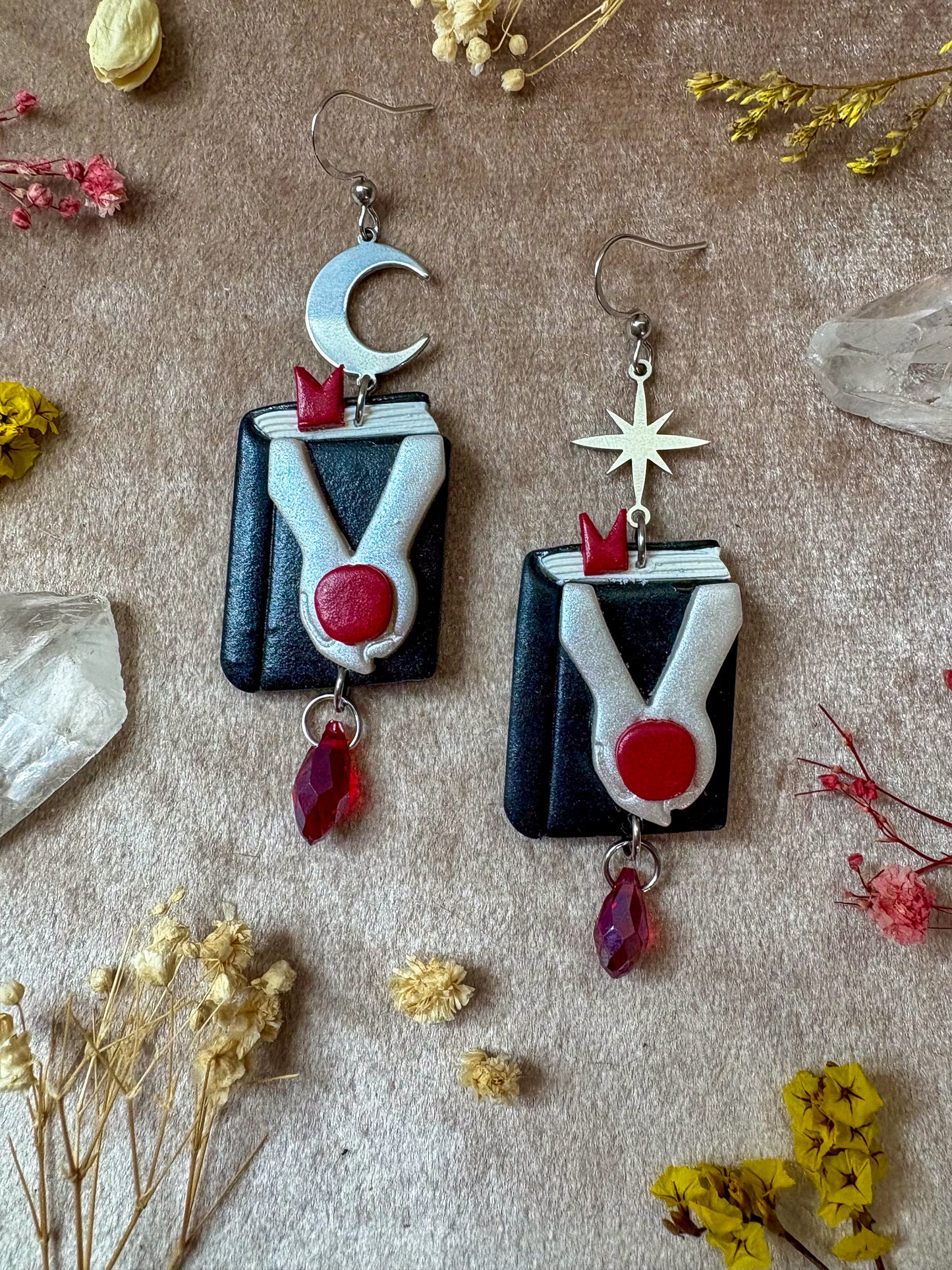 Sparkly Vampire Book Earrings