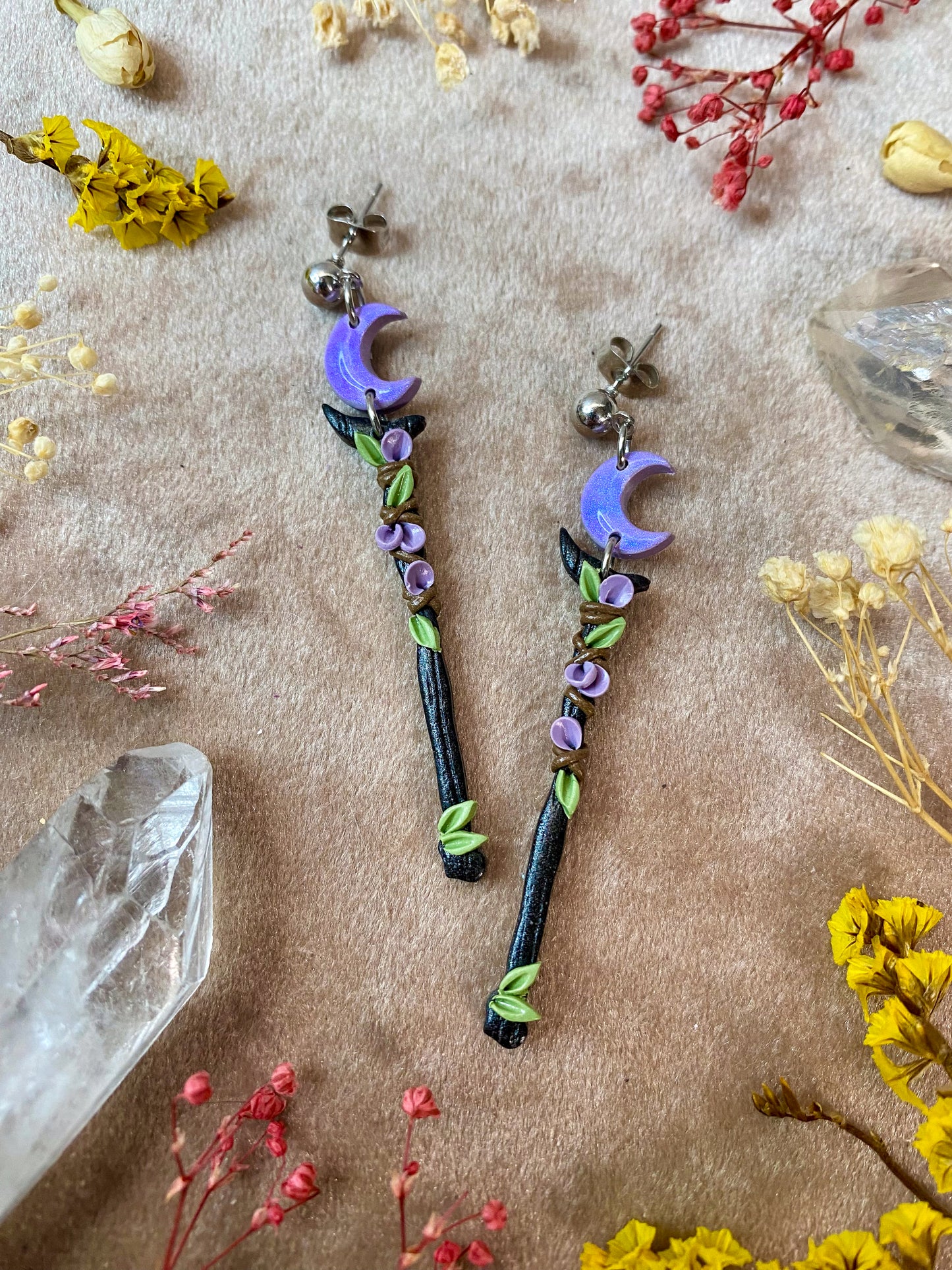 Black Moon Scepter Earrings