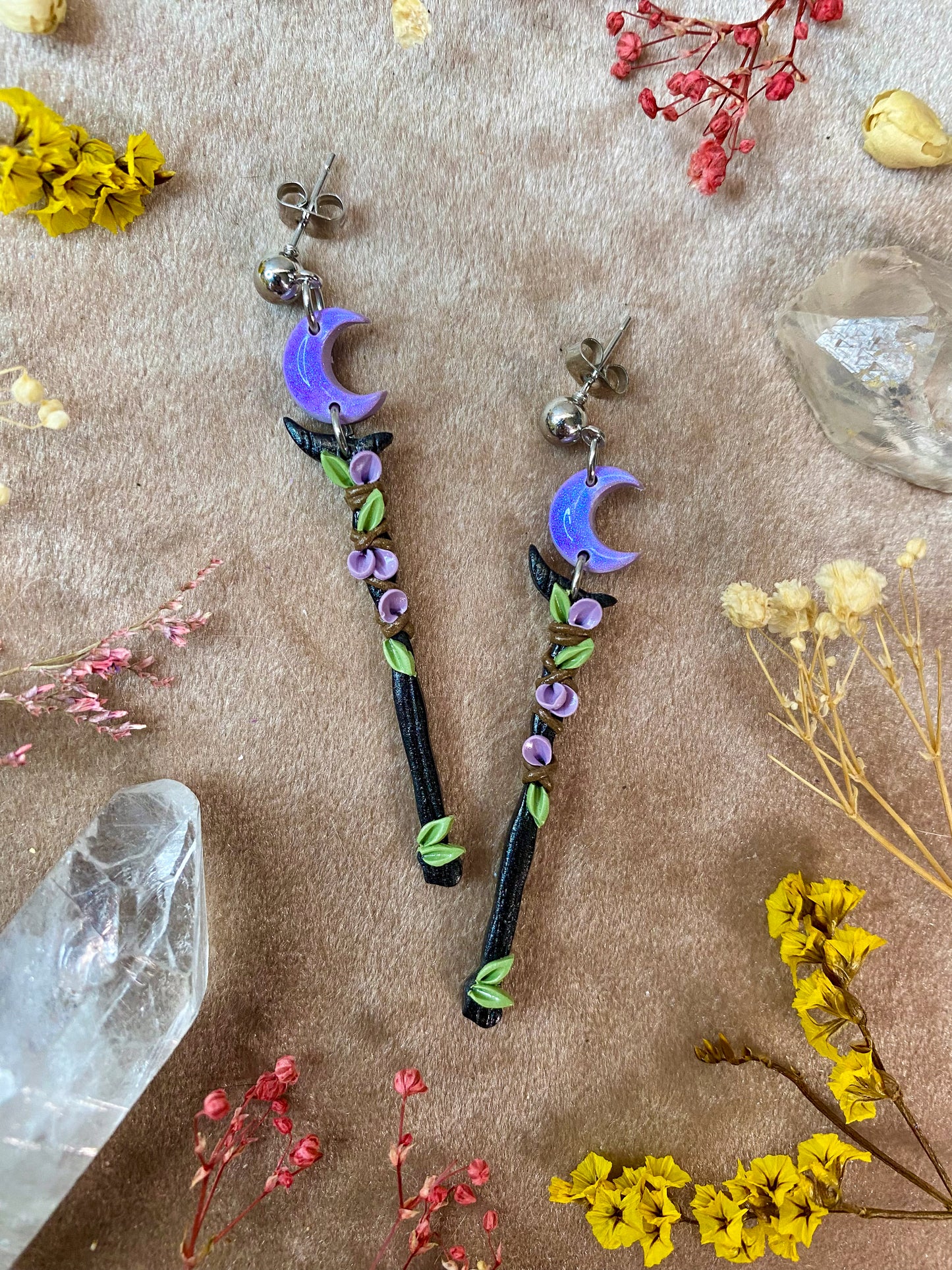 Black Moon Scepter Earrings