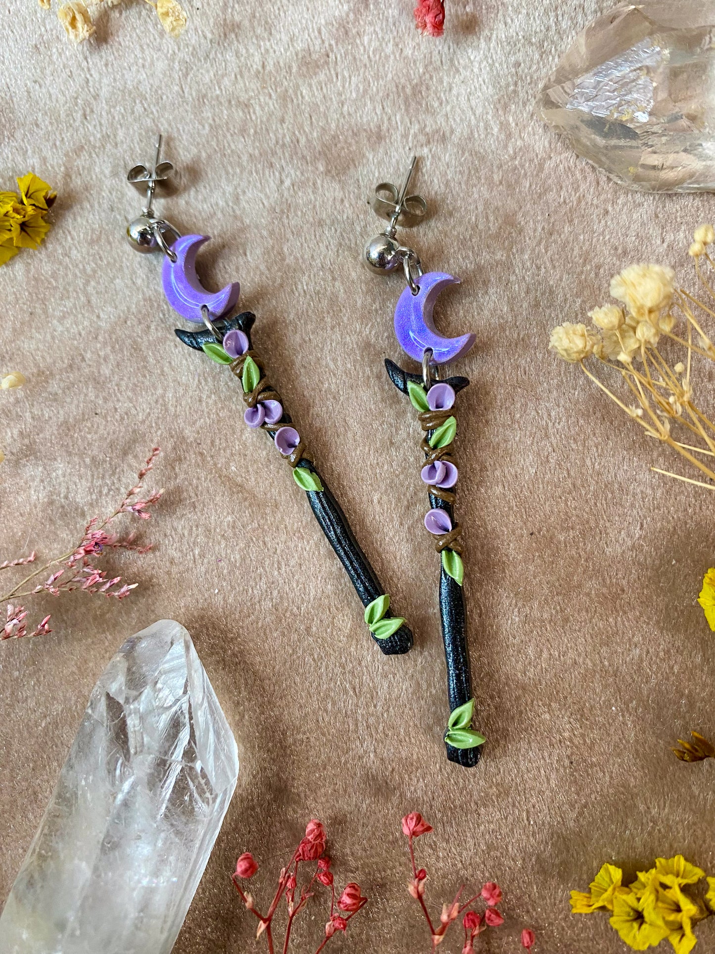 Black Moon Scepter Earrings