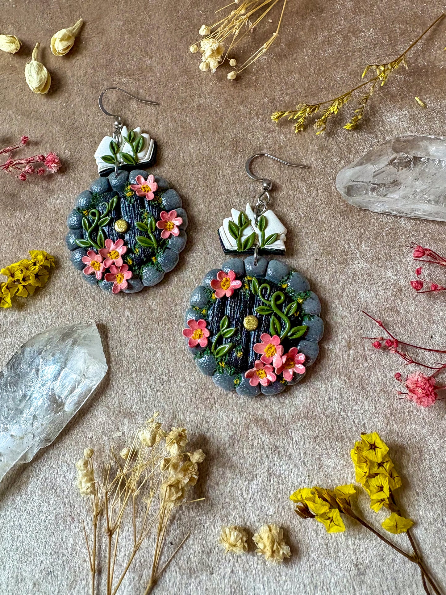 Cherry Blossom Hobbit Door Earrings