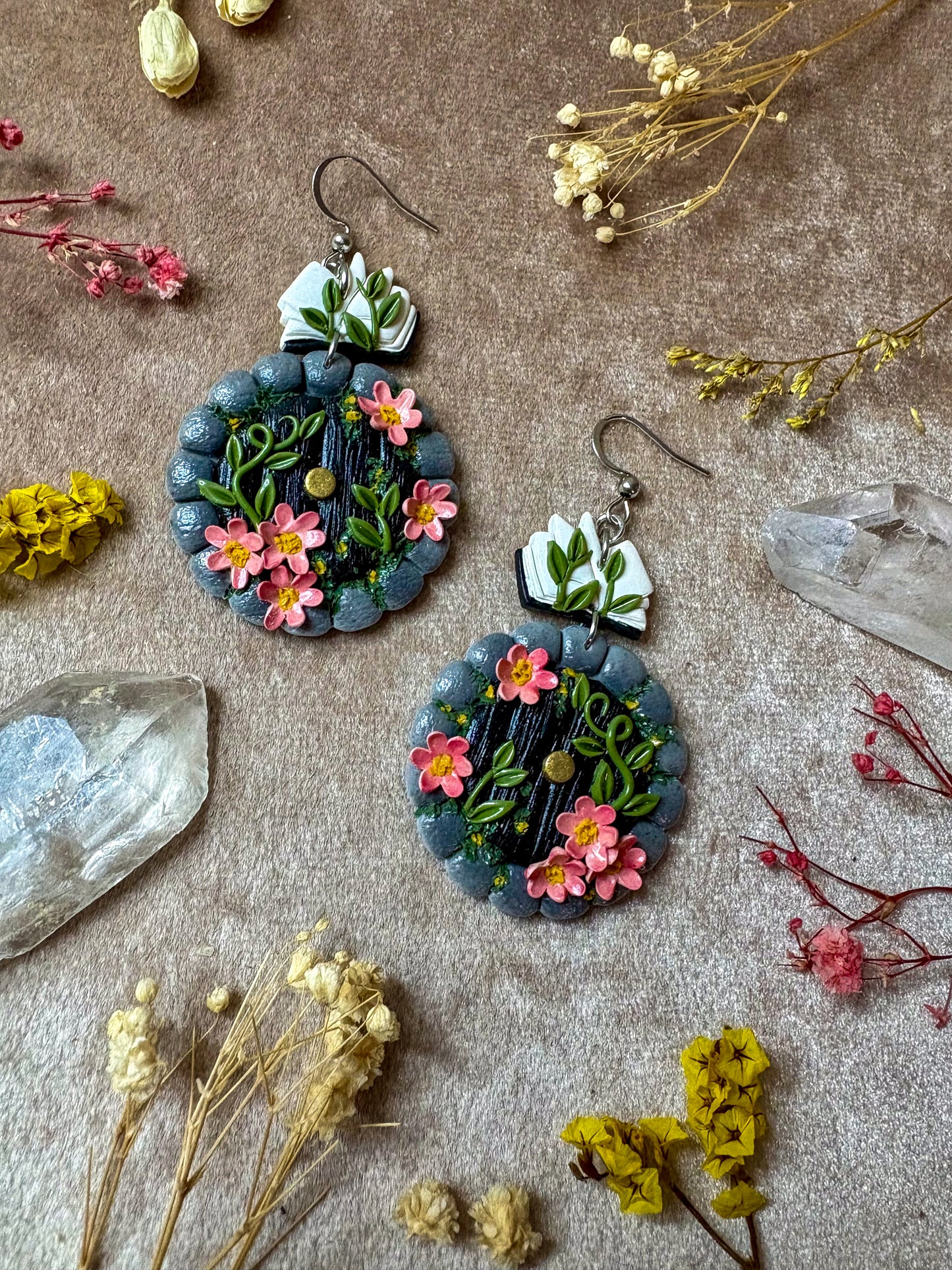 Cherry Blossom Hobbit Door Earrings