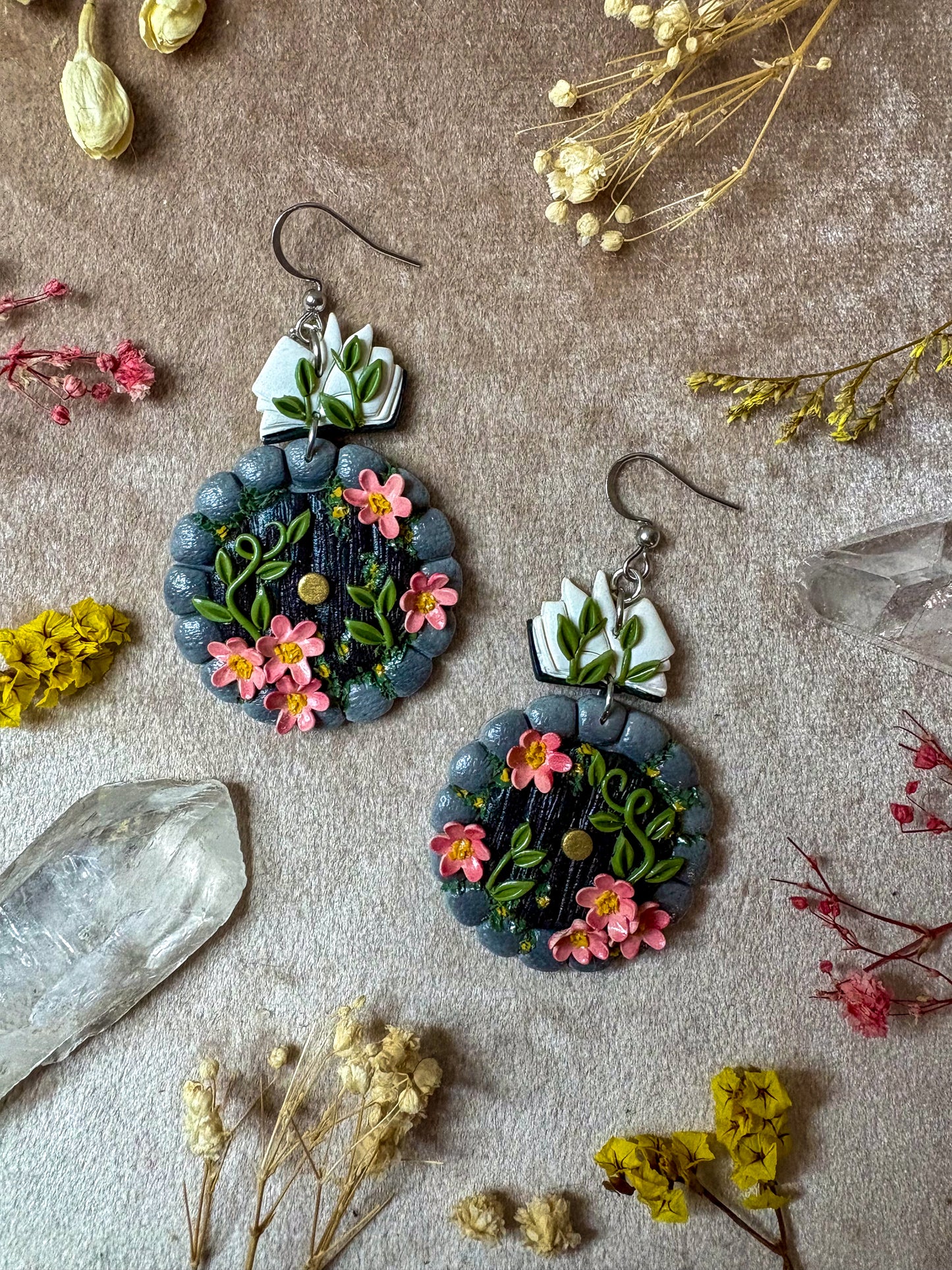 Cherry Blossom Hobbit Door Earrings