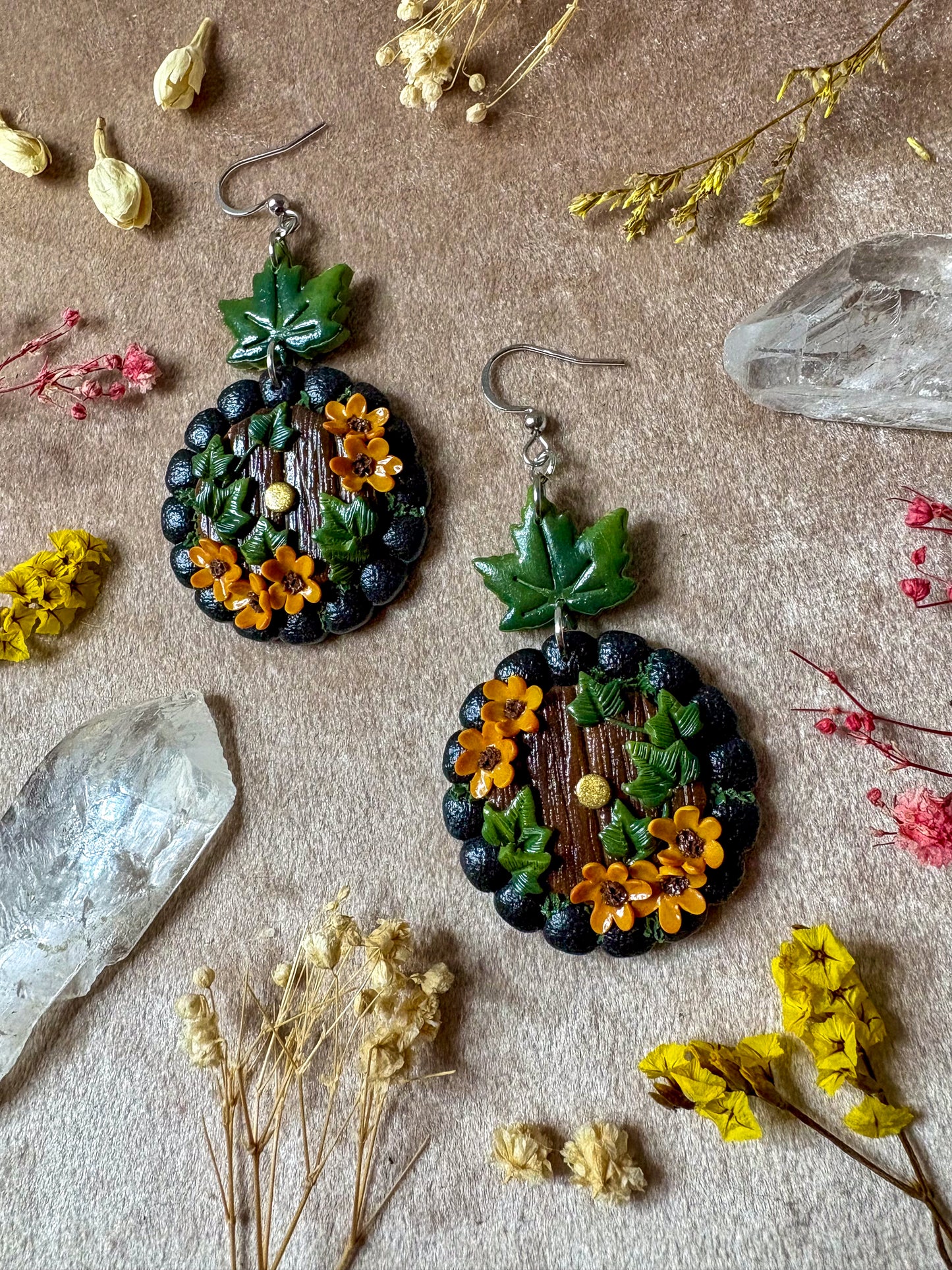 Sunflower Hobbit Door Earrings