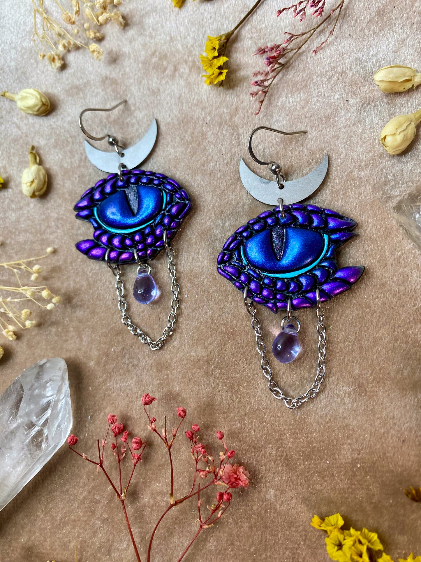 Blue Dragon Eye Earrings