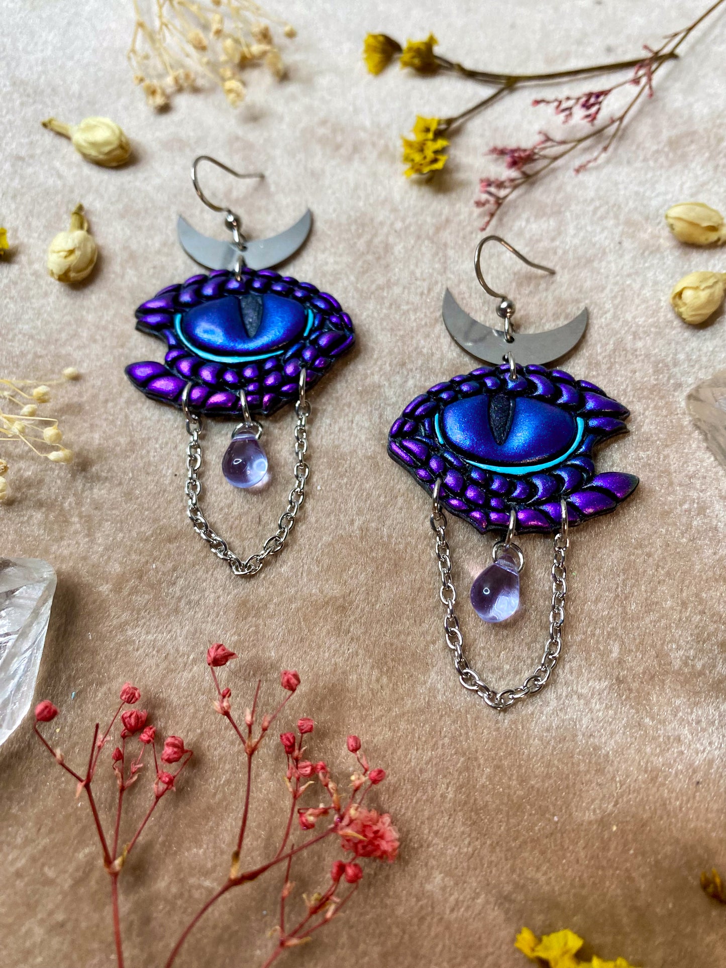 Blue Dragon Eye Earrings