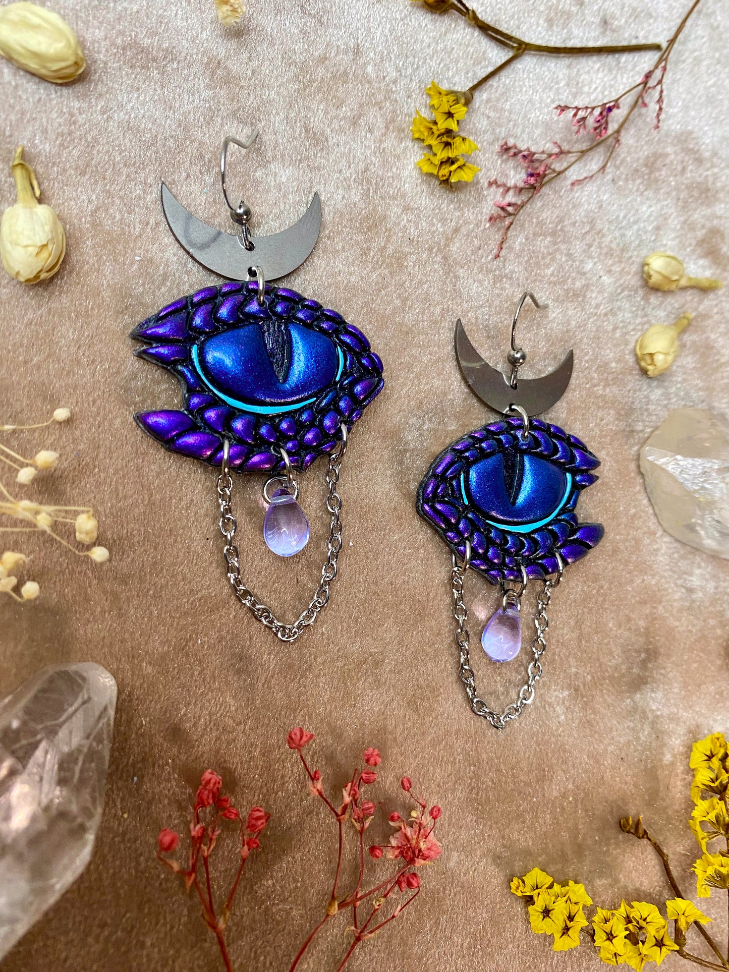 Blue Dragon Eye Earrings