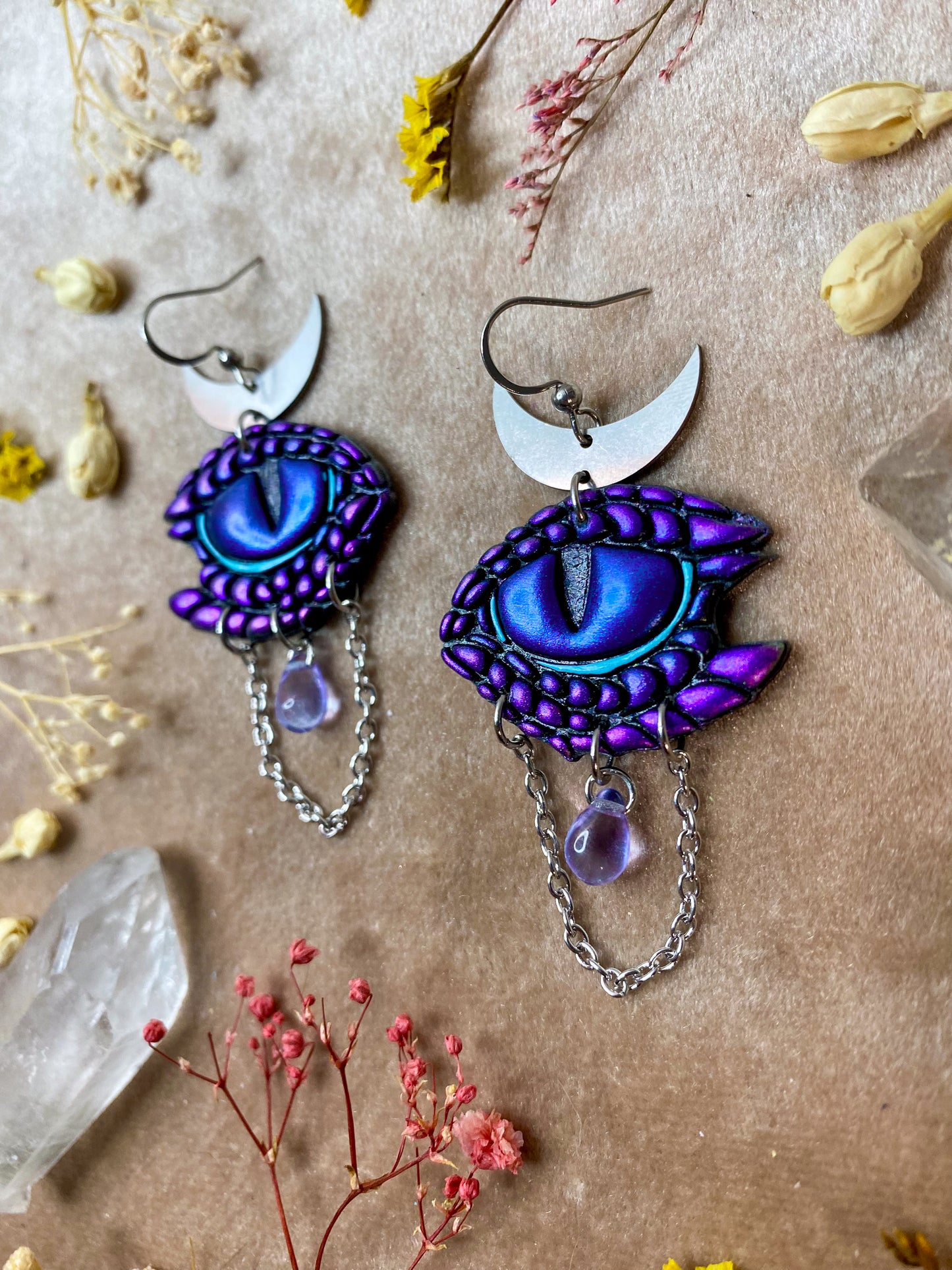 Blue Dragon Eye Earrings