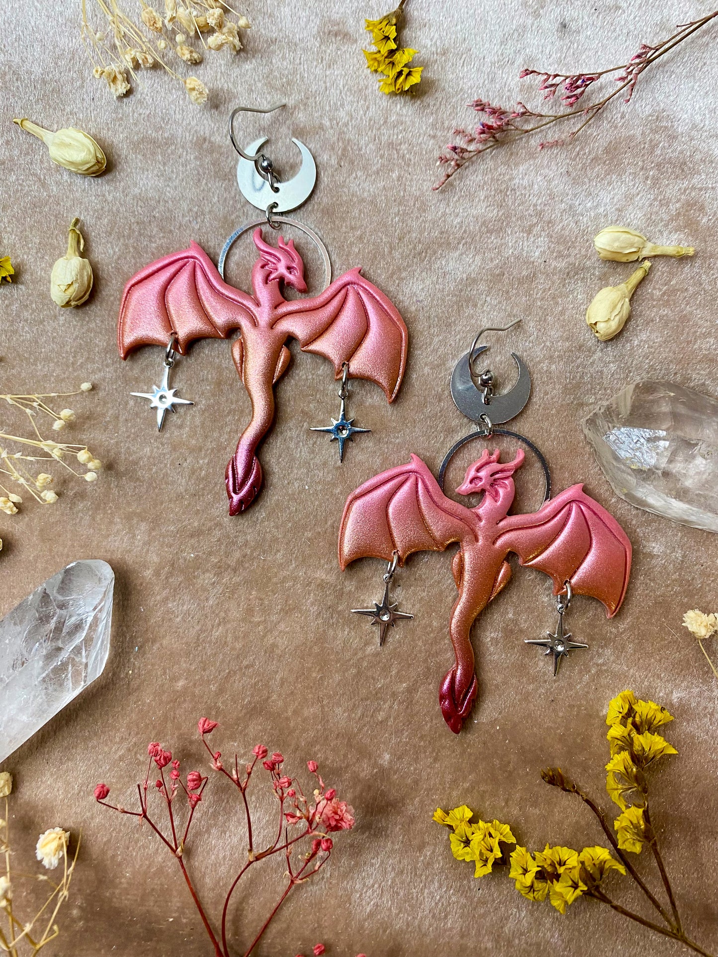 Sunset Ombre Dragon Earrings