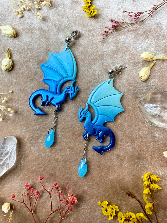 Blue Dragon Earrings