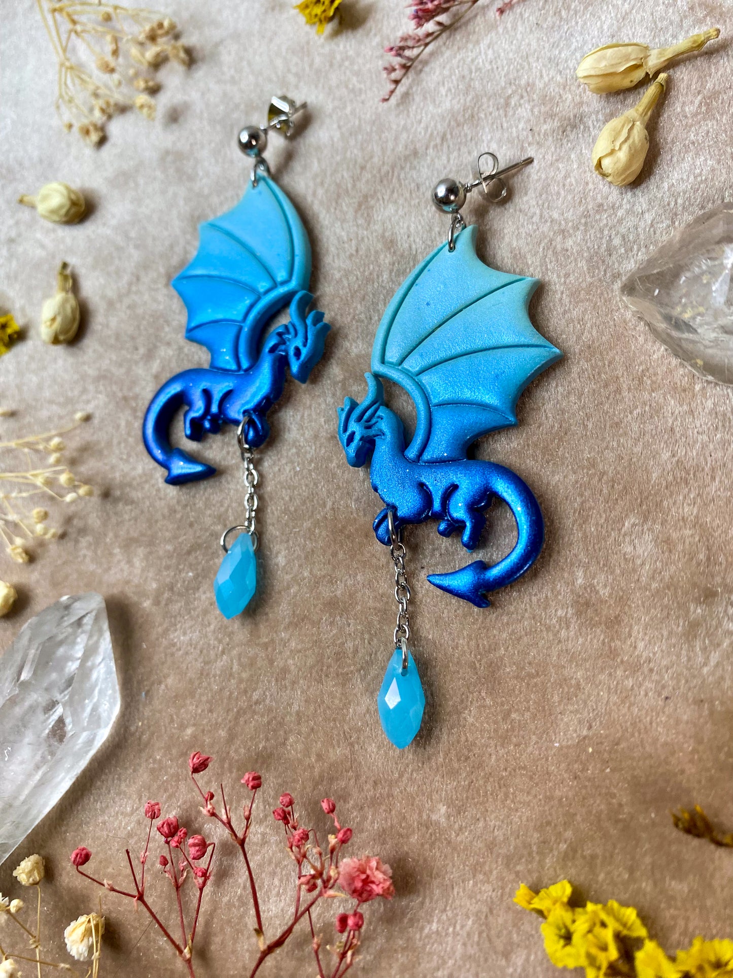 Blue Dragon Earrings