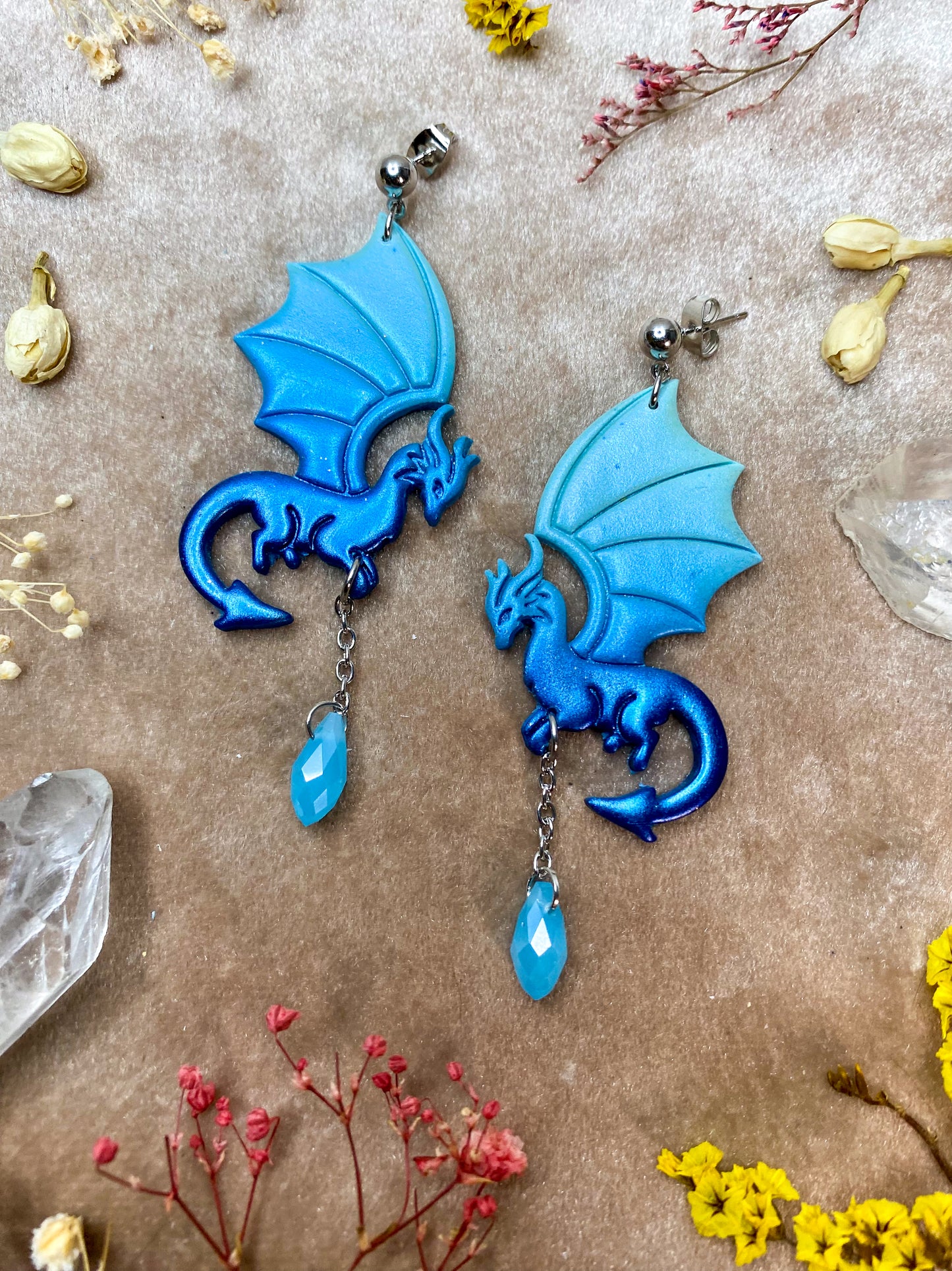 Blue Dragon Earrings