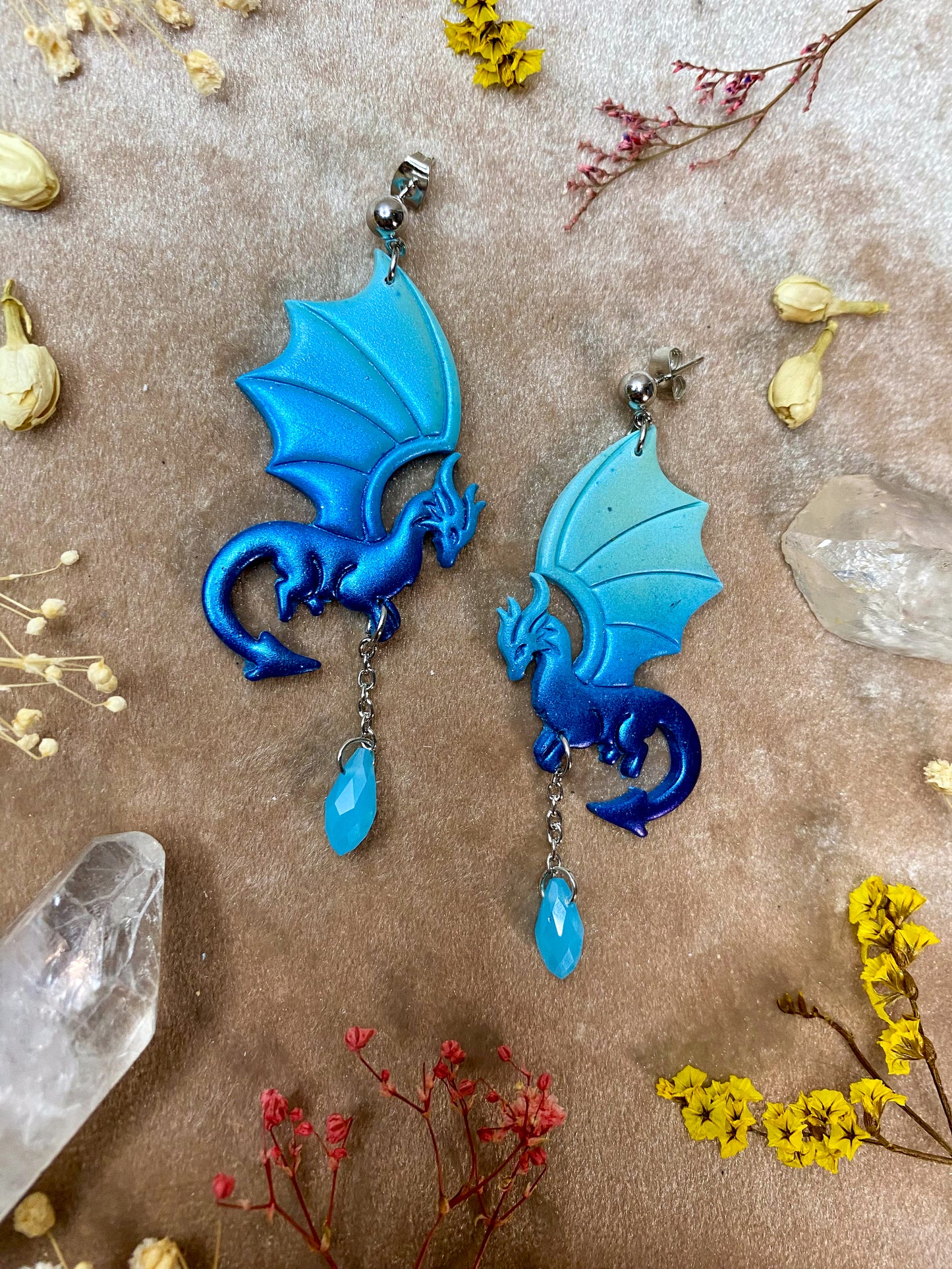 Blue Dragon Earrings