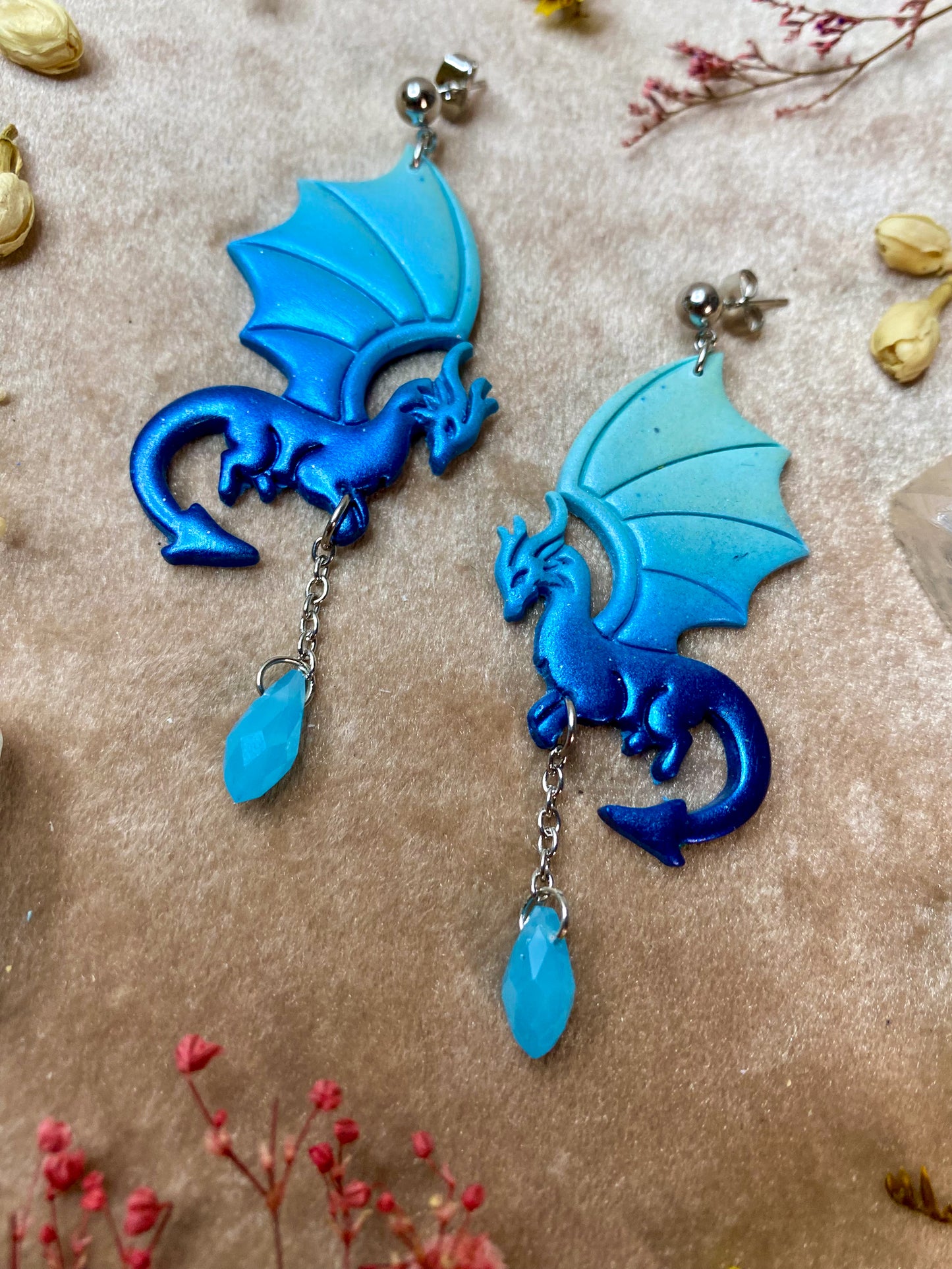 Blue Dragon Earrings