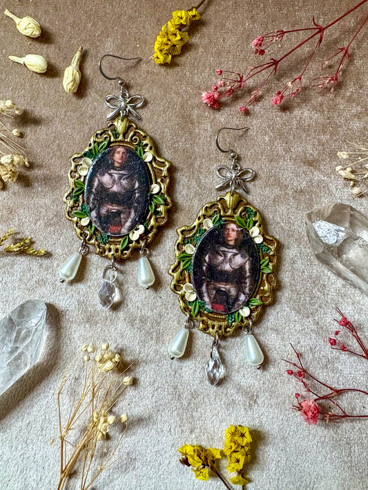 Millais' "Joan of Arc" Frame Earrings