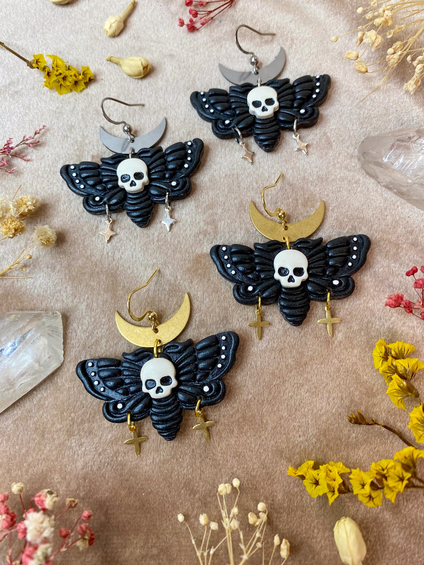 Death Moth Earrings