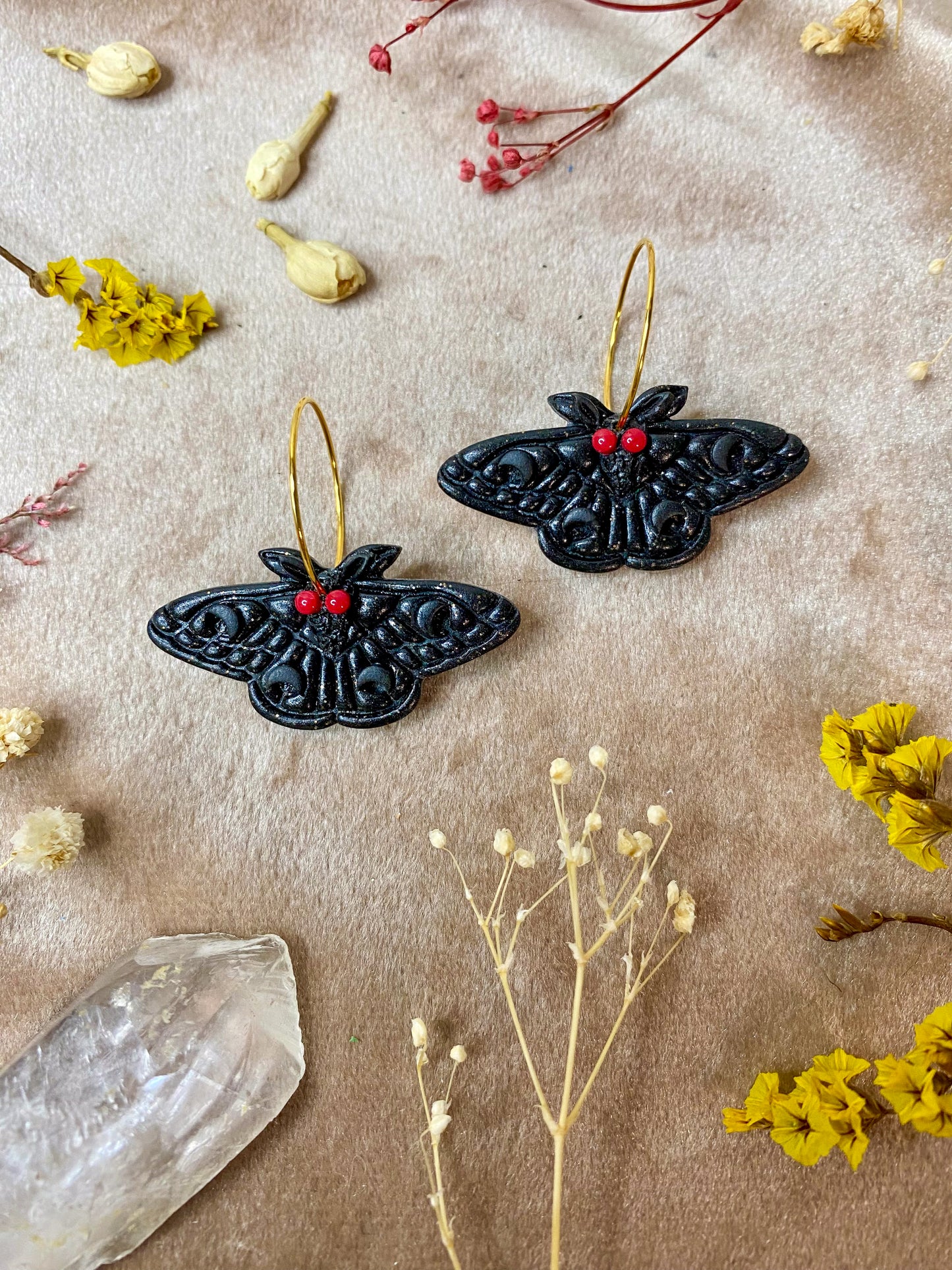 Mini Mothman Hoop Earrings