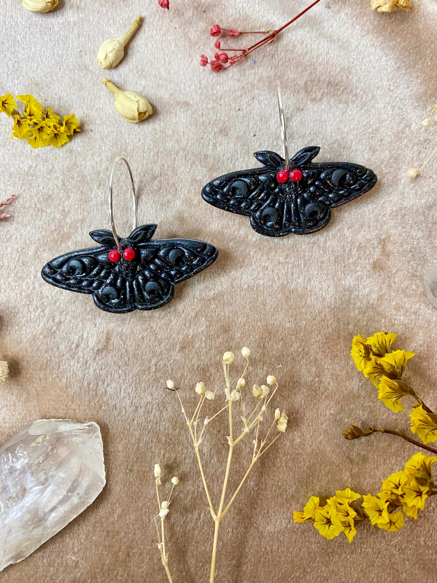 Mini Mothman Hoop Earrings