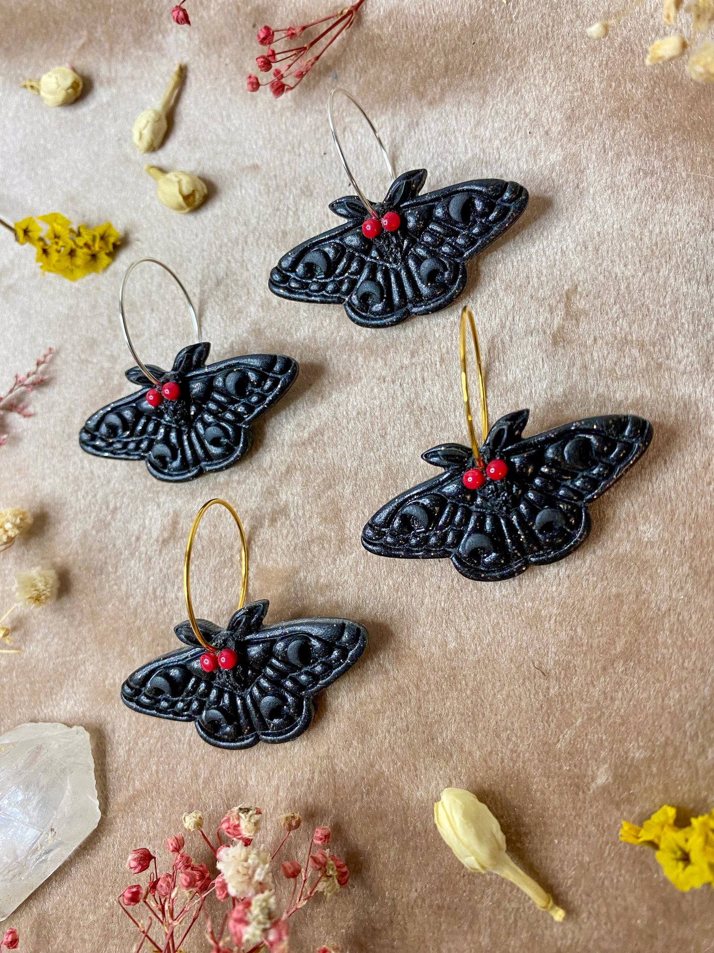 Mini Mothman Hoop Earrings