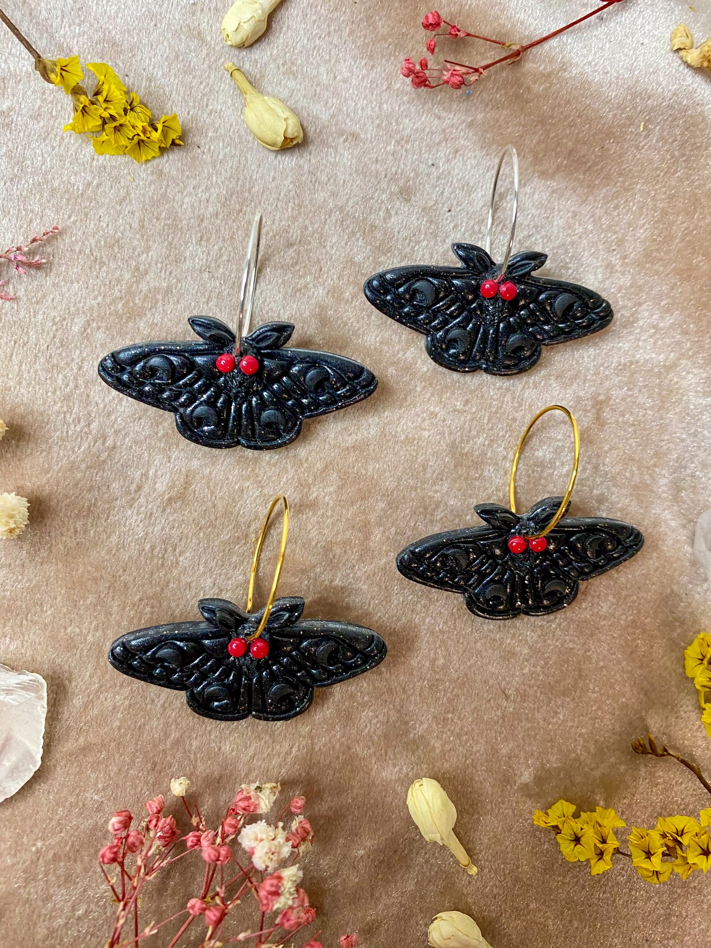 Mini Mothman Hoop Earrings