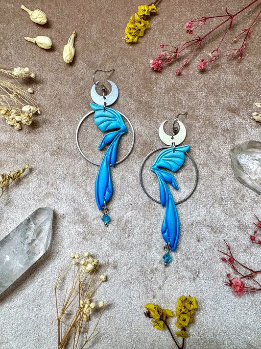 Gemstone Fairy Wing Earrings - Sapphire