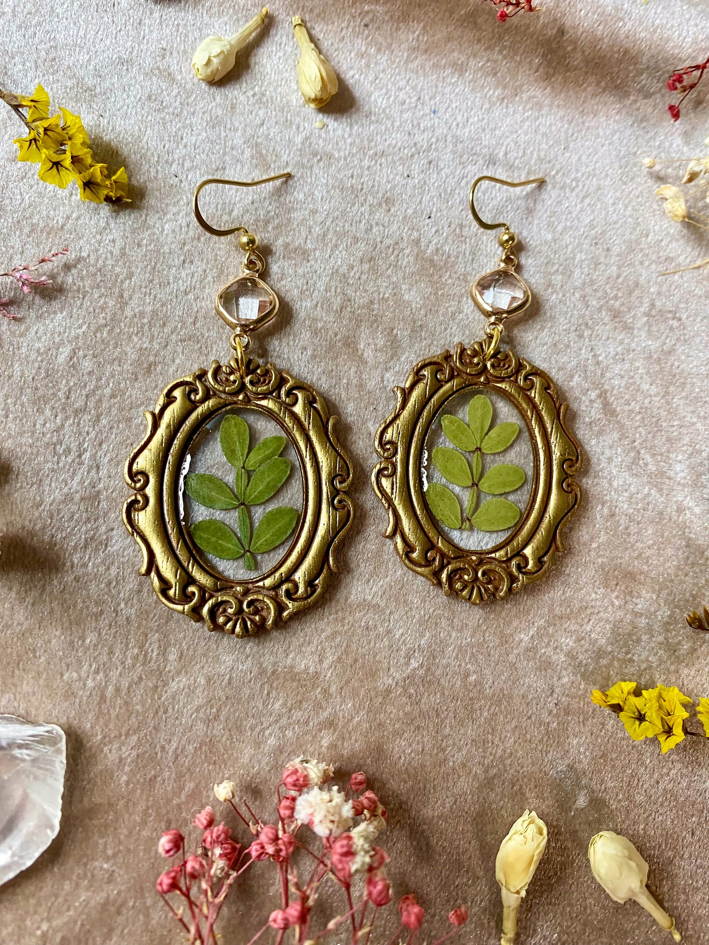 Ornate Fern Frame Earrings