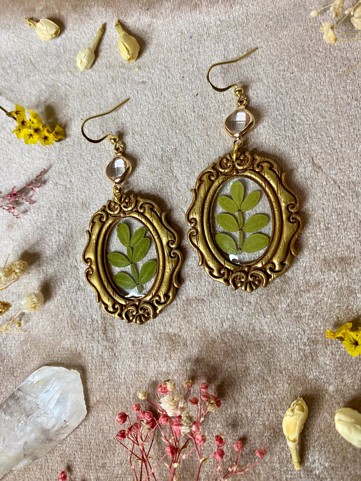 Ornate Fern Frame Earrings