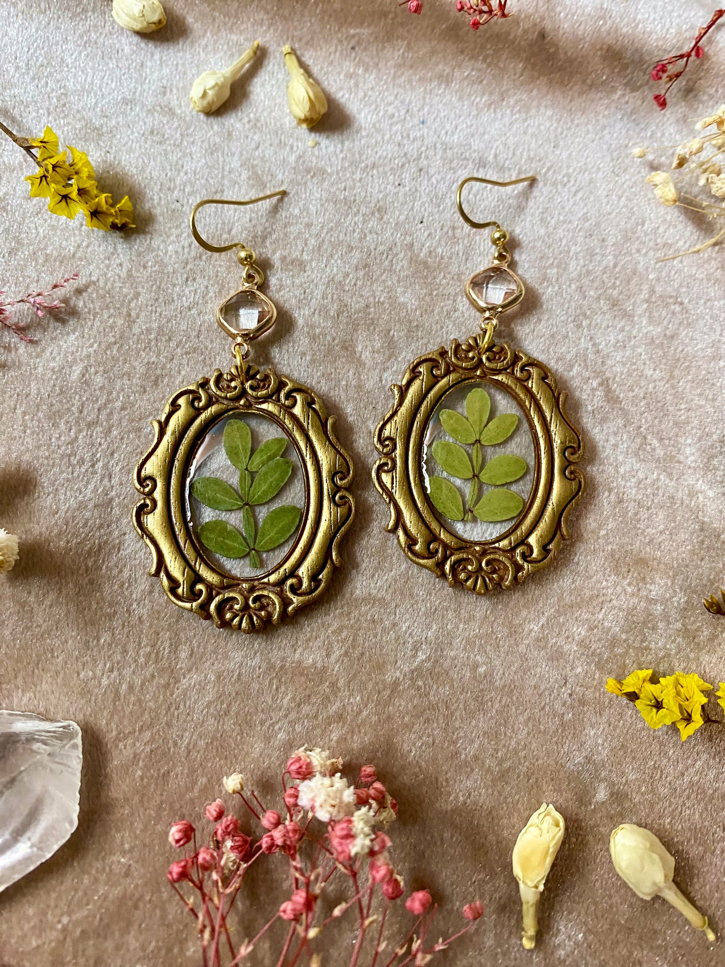 Ornate Fern Frame Earrings