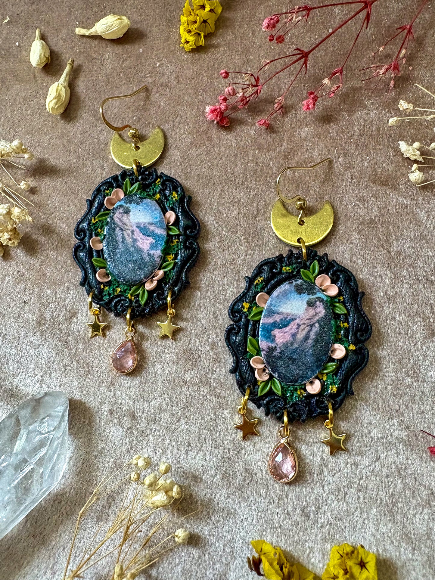 Rochegrosse's "Two Women Kissing in Nature" Painting Earrings