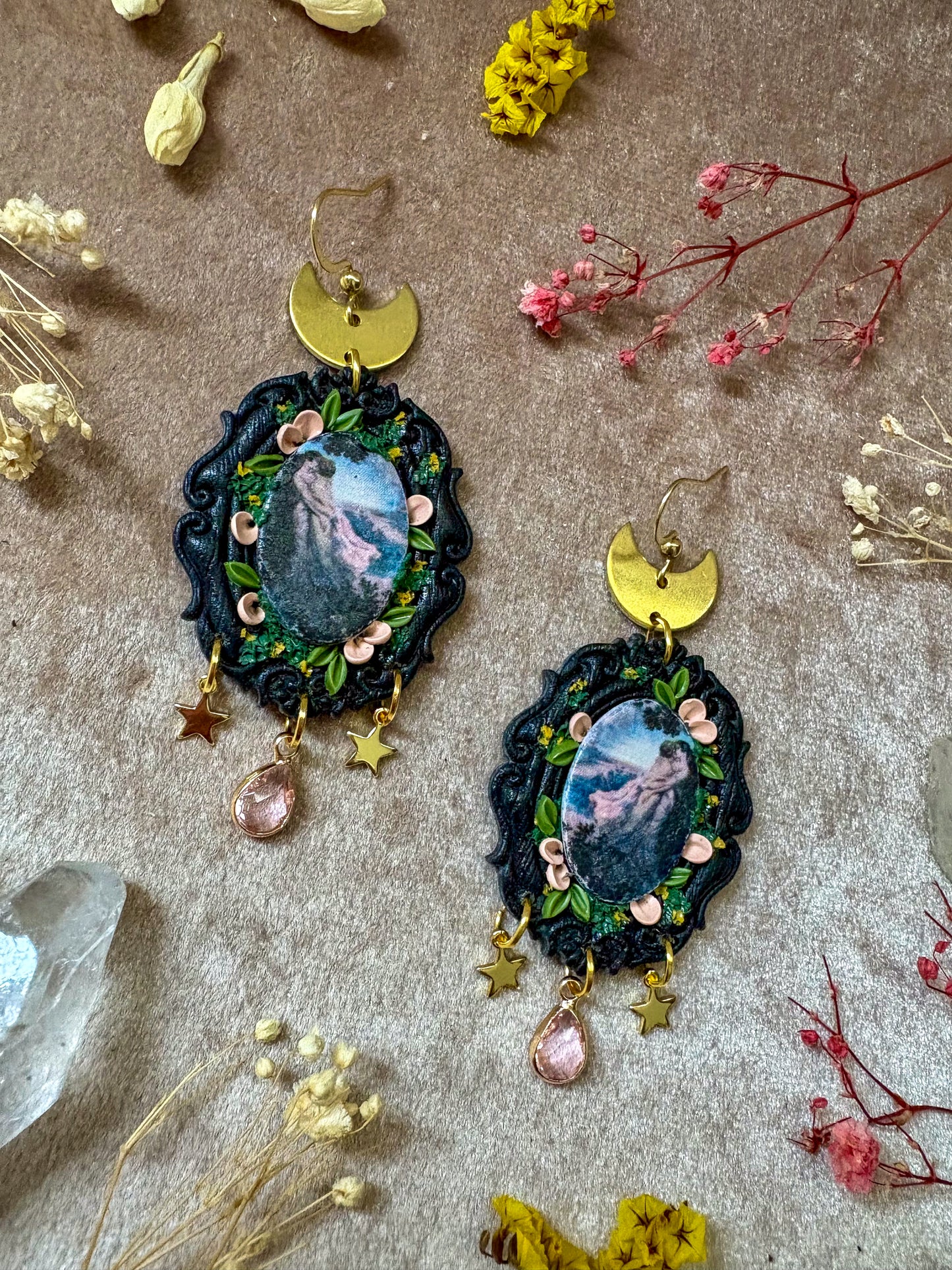 Rochegrosse's "Two Women Kissing in Nature" Painting Earrings